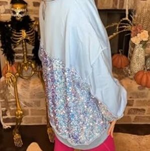 AMAZON ABELHA SEQUIN COLORBLOCK SHIRT IN BLACK XL, NWOT